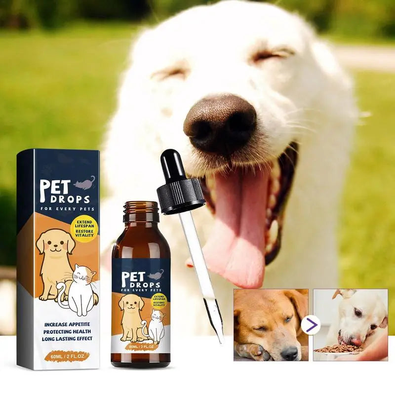 Dog Supplements 60Ml Dog Skin and Coat Supplement Supplemental Nutrition for Pets Pet Supplies Increase Appetite for Cats Dogs